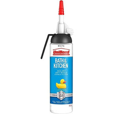 UniBond Bath & Kitchen Sealant, Mould Resistant White Silicone Sealant