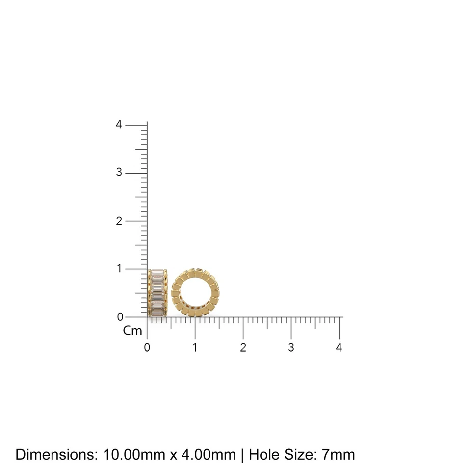 Cuentas de oro baguette de turmalina rosa de 14 k cuentas europeas potenciador espaciador hallazgo Foto 2 de 4