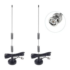 AEDIKO 2pcs Police Scanner Antenna HF VHF UHF 20-1300MHz BNC Male Black