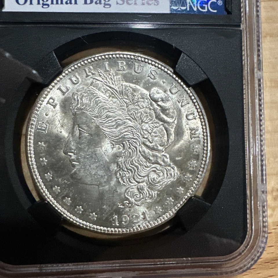 1921 $1 Morgan Dollar, Graded Brilliant-Unc By NGC Bag Fragment - Image 2 of 4