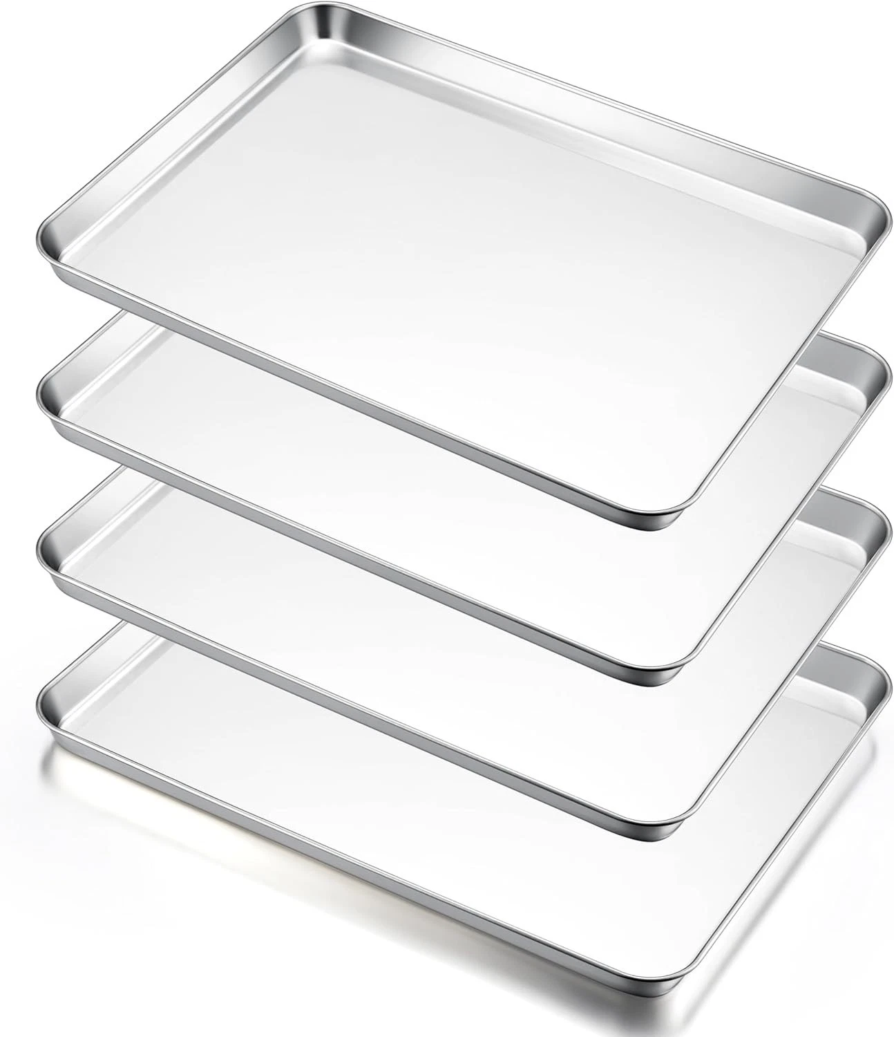 E-Far Large Baking Sheets Stainless Steel Dishwasher Safe 20" x 14" - Set of 4