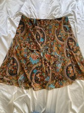 Vintage y2k Multicolor Floral Paisley Boho Hippie Festival Skirt Fairycore 26W