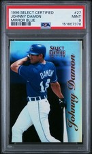 1996 Select Certified Mirror Blue Johnny Damon #27 PSA 9 Mint Peeled PR of 45