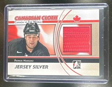 2011 In The Game Canada vs. World Patrick Marleau Canadian Cloth Relic Silver