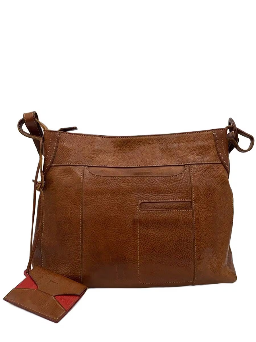 GENTEN Shoulder Bag Leather BRW Plain
