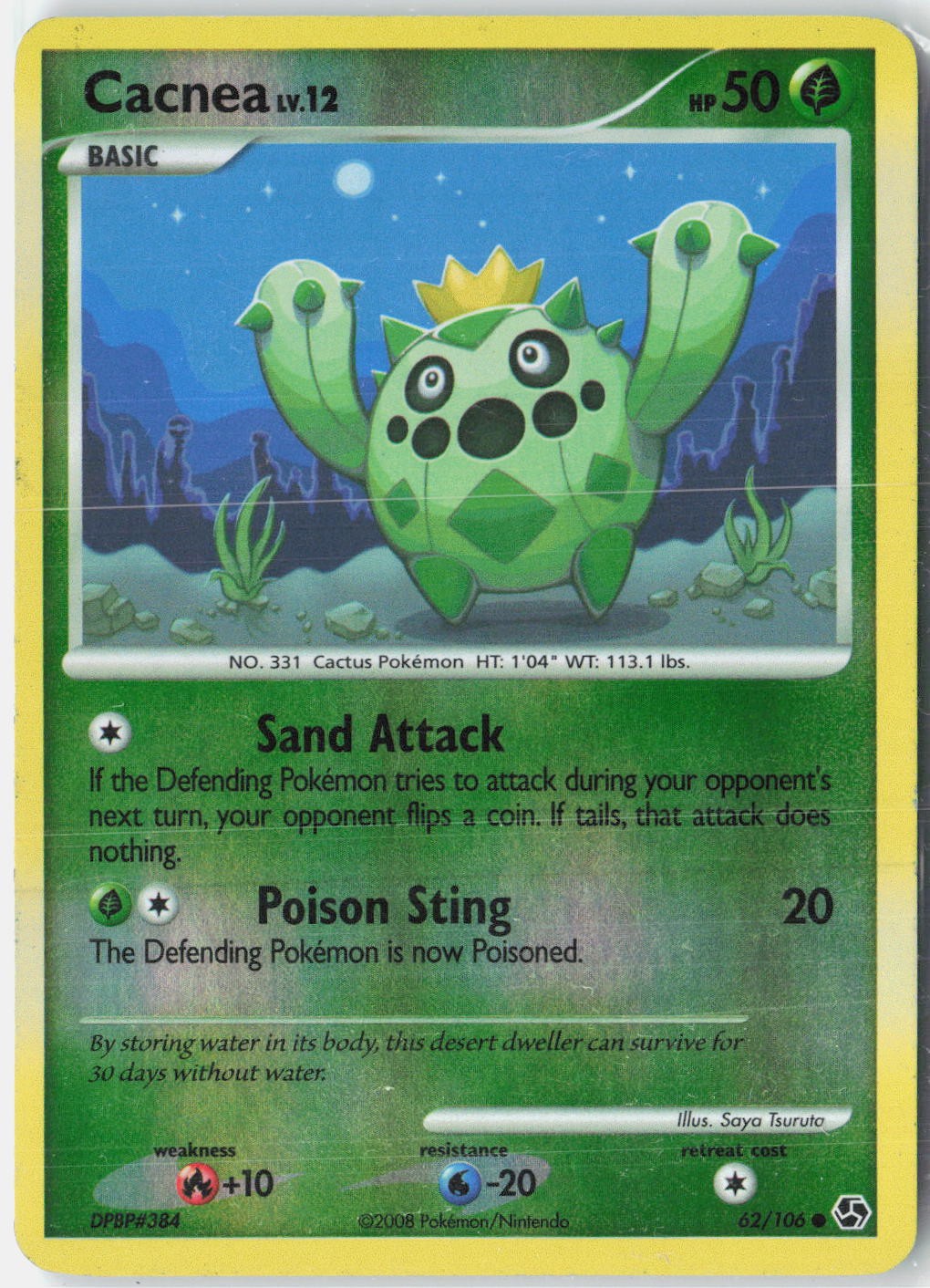 Cacnea Great Encounters 62/106 Pokemon Card Reverse Holo