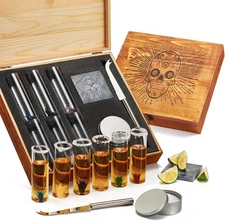 Tequila Gift Box Shot Glass & Salt Gift Set for Men & Women | Six Agave Shot Gla