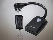 DEWENWILS Outdoor Wireless Remote Control Outlet 2 Control Socket Black