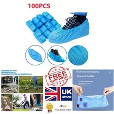 Shoe Covers - 100PCS Waterproof Disposable Foot Covers - Non-Slip PE