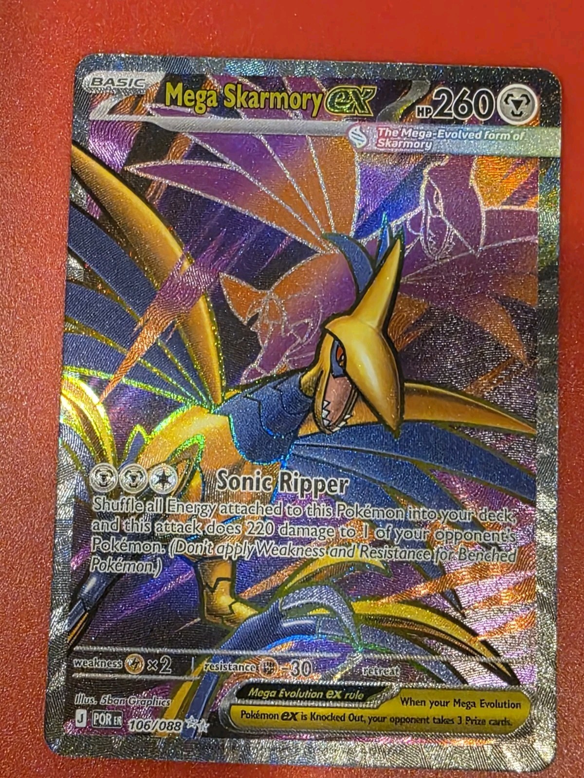 Perfect Order Mega Skarmory EX 106/108 Ultra Rare Full Art Holo Pokemon English