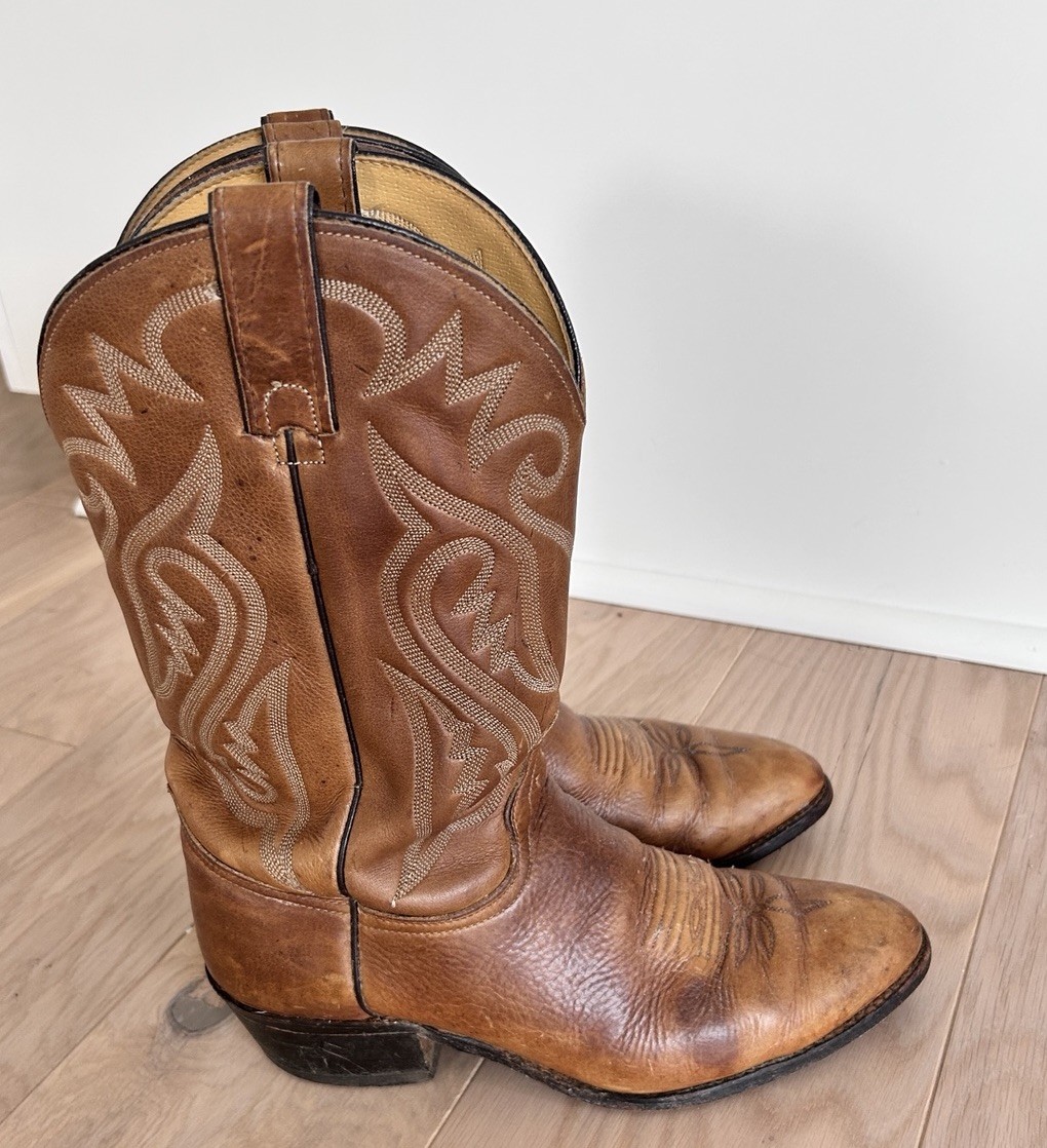 Vintage Nocona USA Western Cowboy Boots 7.5D Leat… - image 1