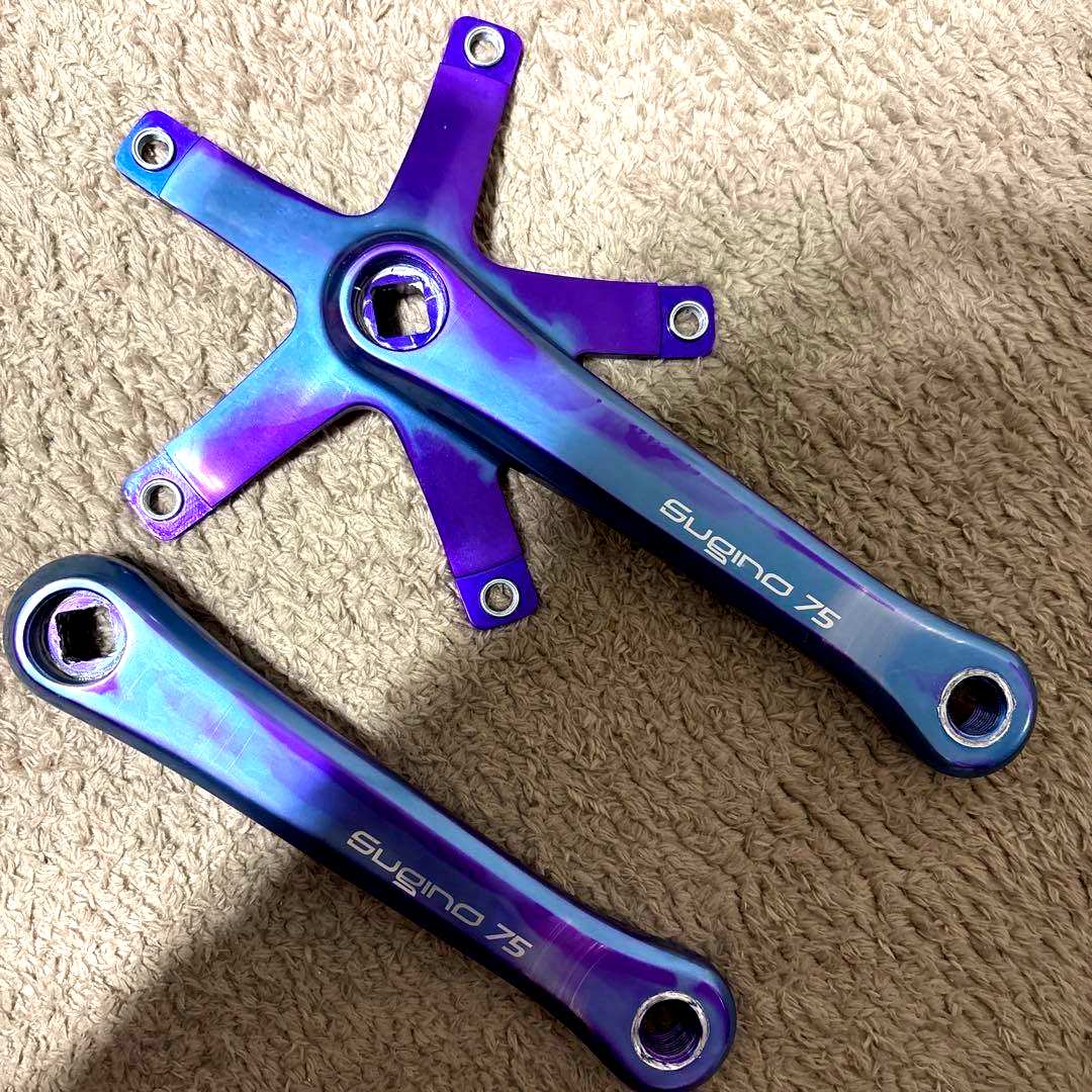 MASH x Sugino75 165mm Crankset Limited Edition Anodized Blue