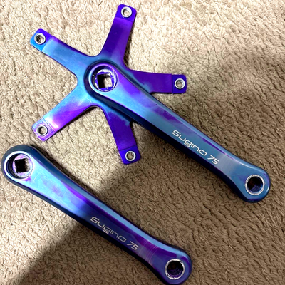 MASH x Sugino75 165mm Crankset Limited Edition Anodized Blue