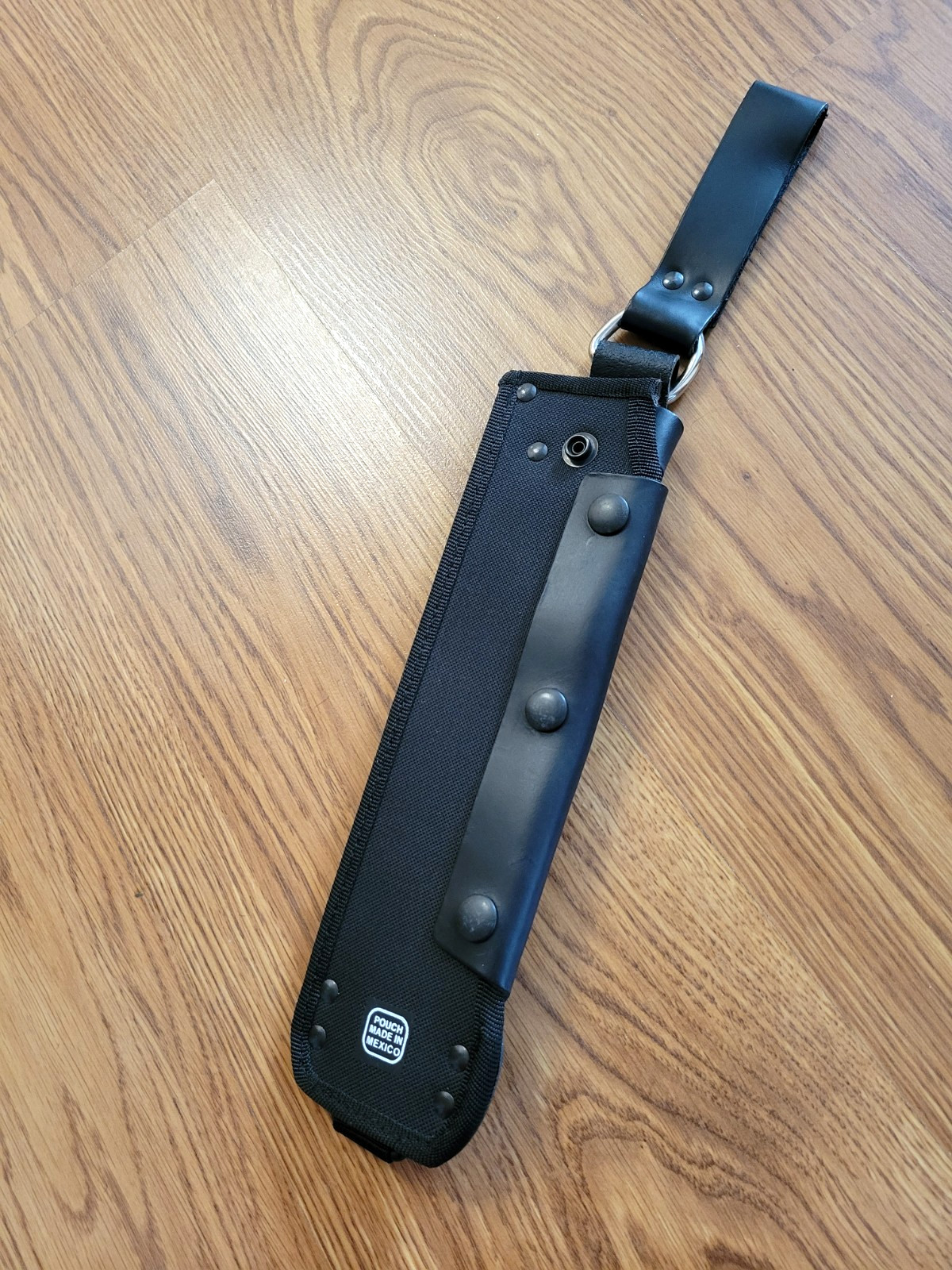 Ontario Sheath For Spec Plus Machete Durable Black Leather/Cordura Construction