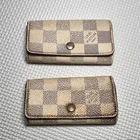 LOUIS VUITTON Damier Azur Key Case Leather Lot of 2 Used Authentic ps2603-ps233
