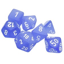 Chessex - Frosted Polyhedral 7 Dice Set - Blue with White
