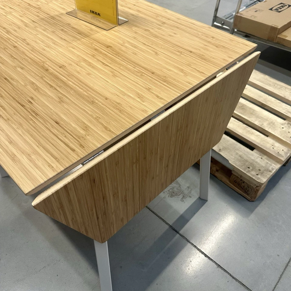 Brand New IKEA IKEA PS 2012 Bamboo White Drop-Leaf Table 202.068.06 - Image 4 of 4