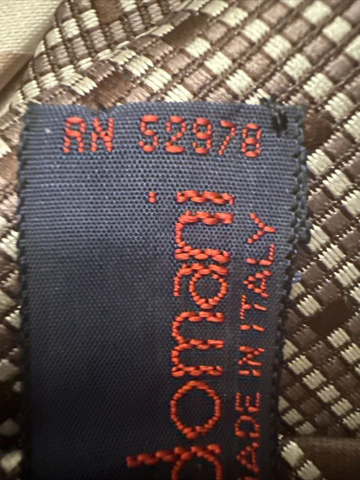 Corbata Domani vintage - hecha a mano en Italia - con etiqueta discoteca azul marino y roja Foto 4 de 4