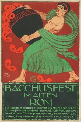 Bacchusfest im Alten Rom Poster - Vintage   Decor 24x36  - Early 20th Century