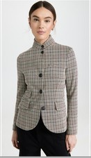 Rag Bone Slade Italian Plaid Blazer Women's Size 4 Gray Plaid
