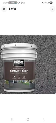 #ad #ad BEHR Premium Granite Grip Interior Exterior Concrete Paint Gray 5 gal $200.00