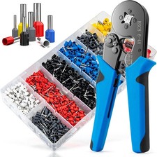 Ferrule Crimping Tool Kit with 1250PCS Wire Ferrules and Ratchet Tool Set