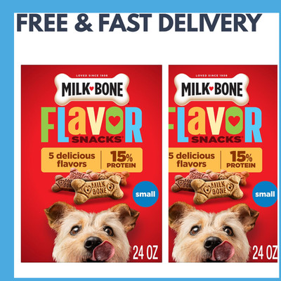 Milk-Bone Flavor Snacks Dog Treats, Small Biscuits, 24 Ounce Pack of 2