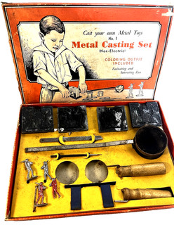 RARE A C Gilbert No. 1 Metal Casting Set for metal/Lead Solders Very Used