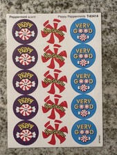 Vtg Full Sheet Stinky Stickers Scratch  Sniff Peppy Peppermints Mint Scent