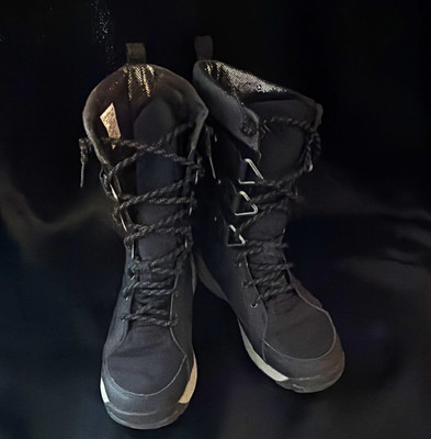 Columbia Ice Maiden II Women s Snow Boots Black/Gray Faux Fur Lined Lace-Up 8
