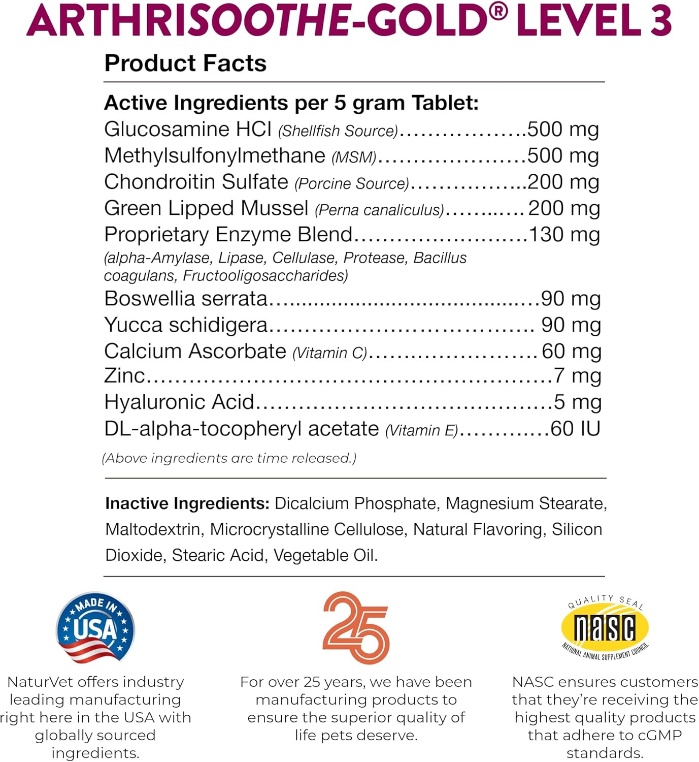 Naturvet &ndash; Arthrisoothe-Gold &ndash; Level 3 Advanced Joint Care | Clinically Tested t