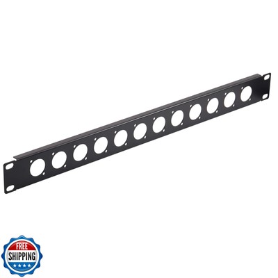ANMBEST XLR HDMI Audio Rack Mount Panel, 1U12D Hinged Rack Panel for 19 inche