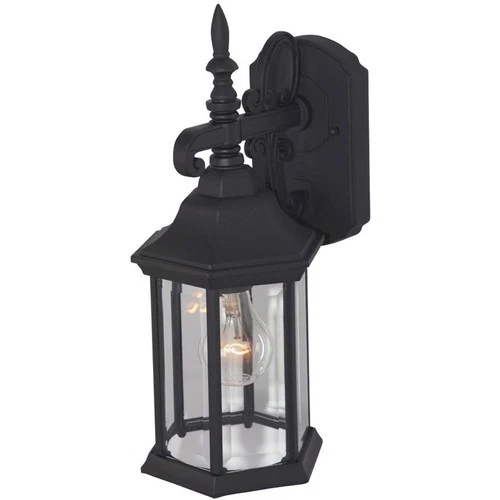 Designers Fountain 2961-BK Devonshire 1 Light 14 inch Black Outdoor Wall Lantern - Picture 4 of 8