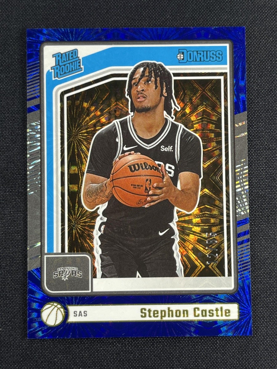 2024-25 Panini Donruss Stephon Castle #244 Blue Fireworks Rated Rookie RC /85