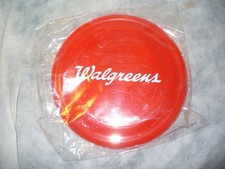 WALGREENS FRISBEE FLYING DISK RED PLASTIC 9" ROUND TRANSPARENT TOY SPORT NWT