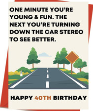 Happy 40th Birthday Card  Gifts for Women Men, 40 Year Old Bday Gifts Ideas for