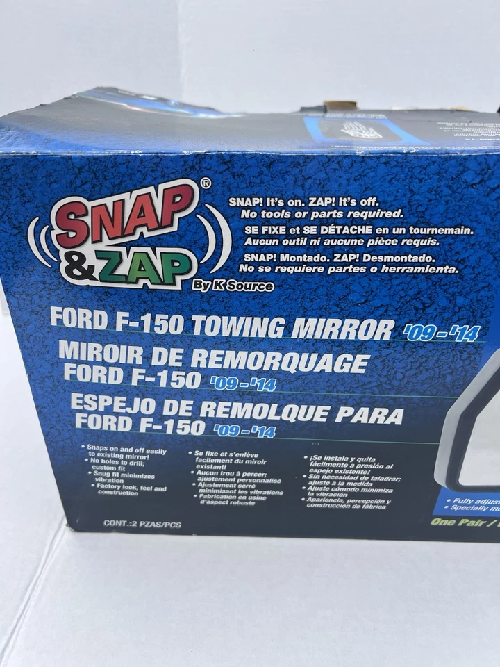 Juego de espejos retrovisores de remolque a presión K Source 81810 para Ford F-150 2009-2014 Foto 4 de 4