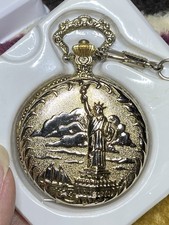 1986 American International Mint Commemorative Pocket Watch STATUE OF LIBERTY
