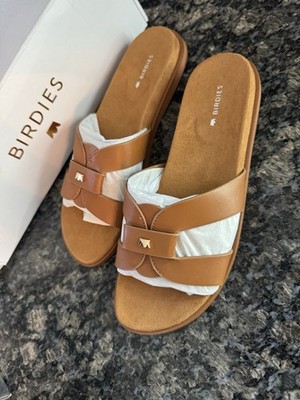 $150 New Release Birdies The Sunbird Sandals Size 5.5 Brown Leather Slip Ons