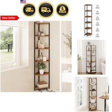 Corner Shelf Stand 6-Tier Corner Bookcase Storage Plant Stand Home Office Liv...