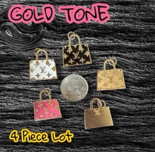 Lot Of 4 Bundle LV Designer Purse Zipper Pull Button Charms 25mm