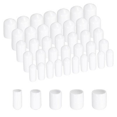 50pcs Rubber End Caps Protective Caps 7mm 9mm 11mm 13mm 15mm White