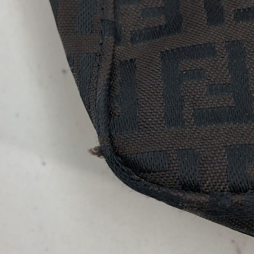 Auth Excellent Fendi Zucca Shoulder Bag Hand Bag Brown Canvas Black F72012 - Picture 17 of 17
