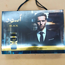 Designer Collection Men s Black Toiletries Set: EDP, Body Mist, Gel, Balm
