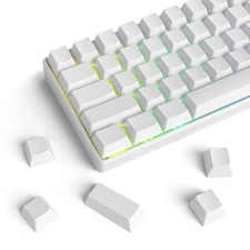 128 Key White Blank PBT Keycaps Minimalist Custom Keycap Set Cherry Profile