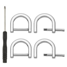 5/8 Inch D-Rings Screw in Shackle, 4 Pcs Horseshoe U Shape D Rings, Silver