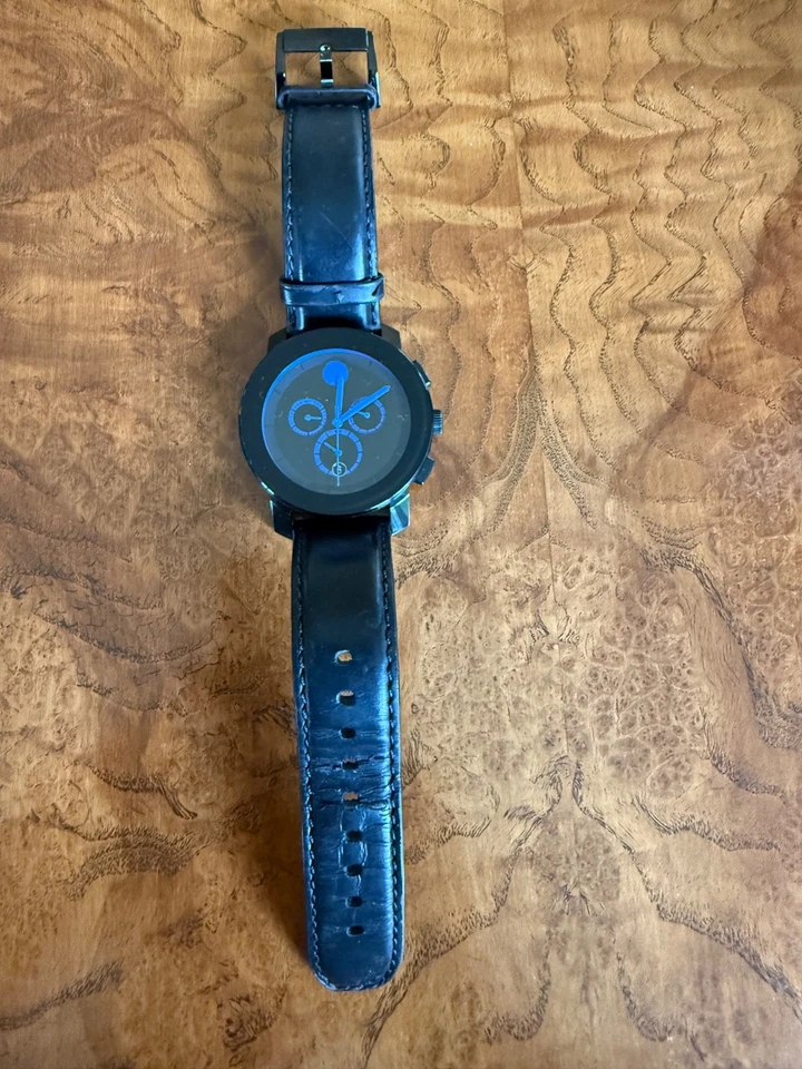 Movado Bold Black/Blue Watch with Chronograph Swiss Made  - Image 4 of 4