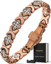 MagnetRX  Women  s Pure Copper Magnetic Bracelet - Ultra Strength Magnetic Cop