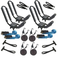 2 Pairs Kayak Roof Rack Carrier Boat Ski Surf Roof Mount Car Cross J-Bar Rack
