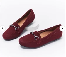 NEW Vionic Wine Burgundy Suede Loafers Size 8.5 Brand New Bibiana